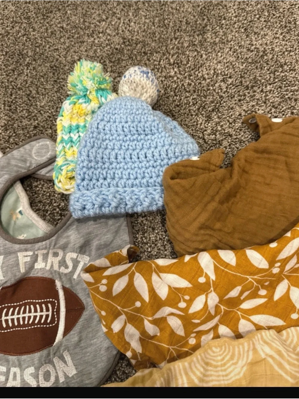 Handmade Light Blue Knit Baby Beanie with Pom Pom - Kids Accessories